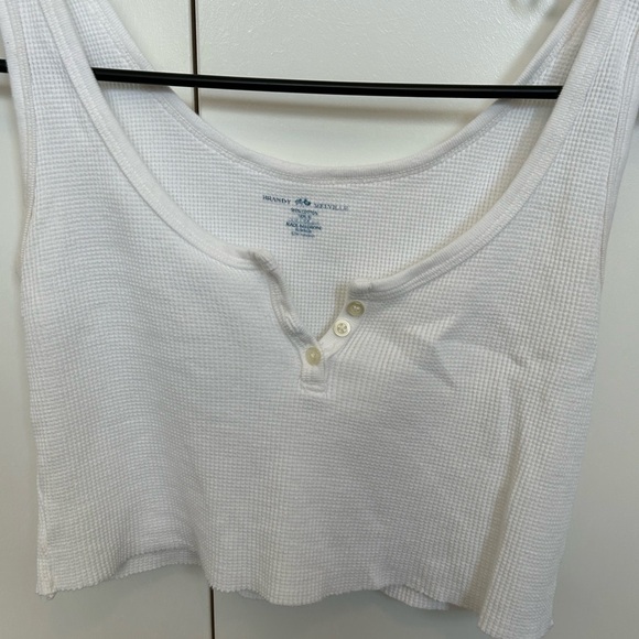 One size fits all Brandy Melville cropped waffle knit cropped tank top - Picture 2 of 2